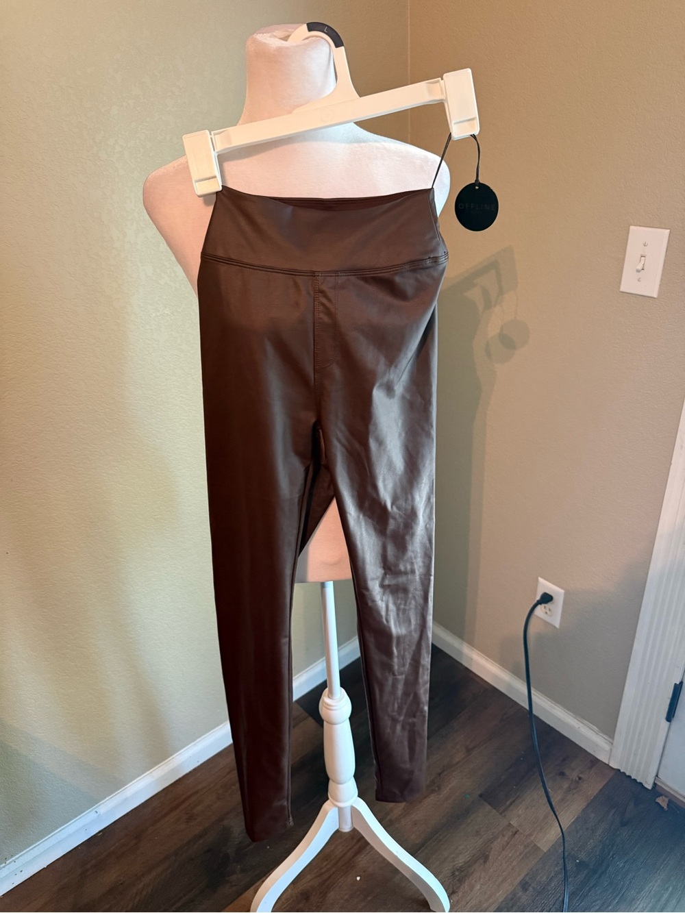 Aerie Brown Faux Leather Leggings